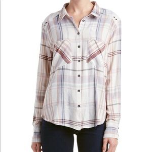 Free People Wesley Plaid Flannel Top